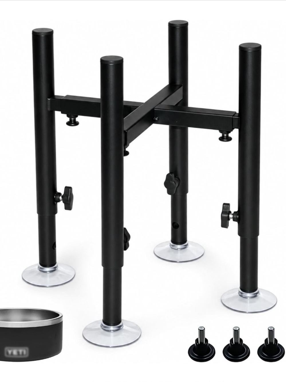 Yeti Black Adjustable Dog Food Bowl Stand